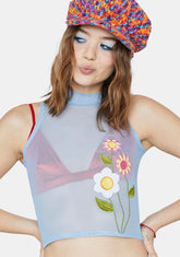 Fateful Bloom Mesh Tank Top