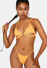 Orange Cleo Cut Out Bikini Set