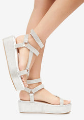 Ice On The Runway Strappy Platform Sandals