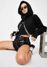 Icy N' Dangerous Rhinestone Chain Hoodie