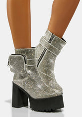 At The Top Rhinestone Ankle Boots