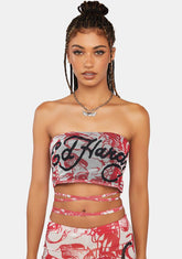 Battle Skull Tied Tube Top