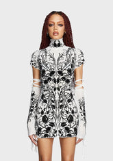 Charmed Vines Mini Dress - Ivory