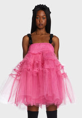 Pink Moonlight Meadow Tulle Mini Dress