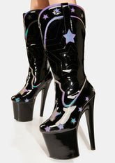 Dolly Star Reflective Platform Heels