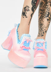 Bisou Baby Platform Heels - Pink/Blue