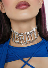 Your Favorite Brat Rhinestone Choker