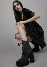 Abandon All Hope Velvet Booties