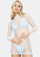Icy Kinetic Kitten Fishnet Dress