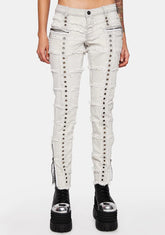 Distortion Distressed Grommet Skinny Jeans