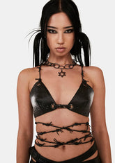 Distortion Barbed Wire Bra Top