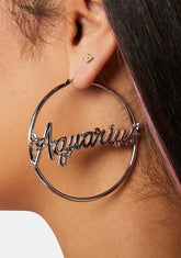 All About Aquarius Hoop Earrings