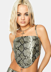 Zion Snakeskin Corset Top