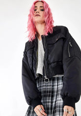 Think Fast Cropped Bomber