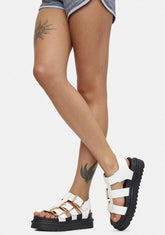 White Laeticia Gladiator Sandals