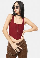 Oxblood Down For It Corset Top