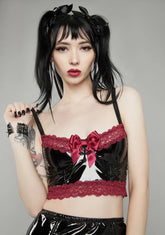 Wine Bewitched Lace Trim Vinyl Top