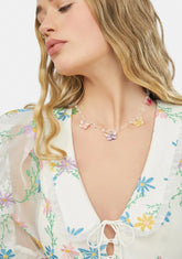 Springtime Wind Butterfly Charm Necklace