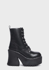 Wide Fit Dark Animal Behavior Platform Boots