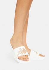 White Gold Authentic Aqua 1 Slide Sandals