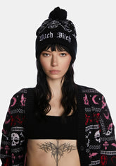 Witch Bitch Pom Pom Beanie