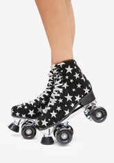 Silver Lucky Star Glitter Roller Skates