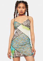 Love Fusion Patchwork Mini Dress