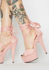 Blush Plush Strut Platform Heels