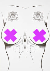 Neon Purple Cross Pasties