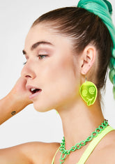 Extra Space Alien Earrings