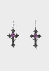 Being Divine Cross Drop Earrings