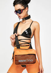 Neon Orange Mesh Shoulder Bag