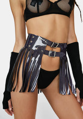 Iridescent Fringe Waist Belt