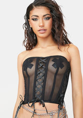 Think Of Me Sheer Corset Top