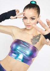 Aqua Fairy Type Holographic Tube Top