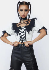 Pentagram Lace Up Top