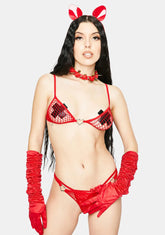 Devil Double Dare Me Fishnet Lingerie Set