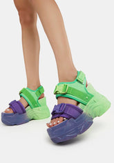 Purple Peach Platform Sandals