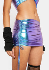 Electric Daze Metallic Mini Skirt
