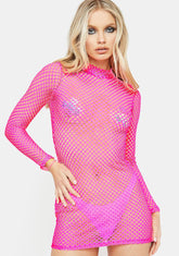 Sweet Kinetic Kitten Fishnet Dress