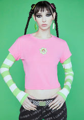 Awkward Morty Long Sleeve Crop Top