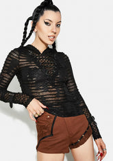 Night City Sheer Hoodie Top