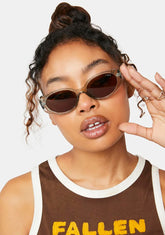 Marley Mint Brown Oval Sunglasses