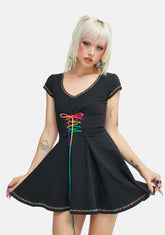 Vibrant Mood Lace Up Dress