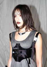 Synth Liquid Velvet Underbust Corset