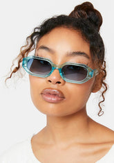Mercer Turquoise Oval Sunglasses