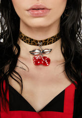 Pair-A-Dice Leopard Choker