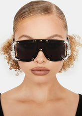 Crystal Clear Rhinestone Sunglasses