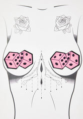 UV Reactive Pair Of Pink Dice Pasties