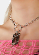 Compression Snake Razor Blade Chain Choker